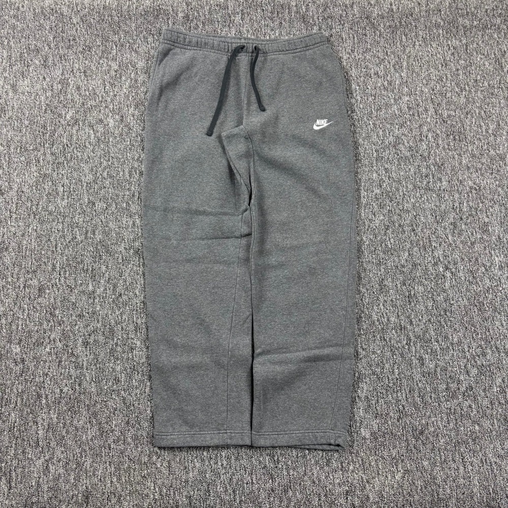 Nike Embroidered Heavyweight Retro Relaxed Straight Gym Sweatpants Grey Medium
